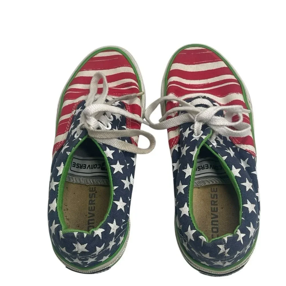Made In USA Converse All Star American Flag Low Tops Men 5.5 Women 7.5 Sneakers